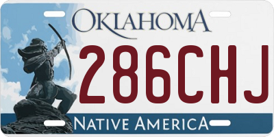OK license plate 286CHJ