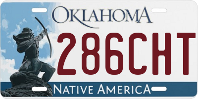 OK license plate 286CHT