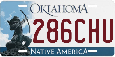 OK license plate 286CHU