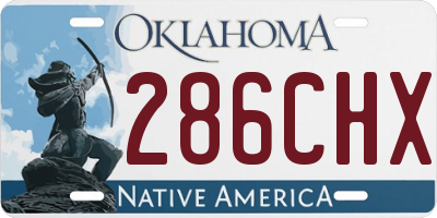 OK license plate 286CHX