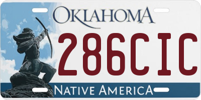 OK license plate 286CIC