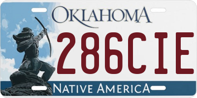 OK license plate 286CIE