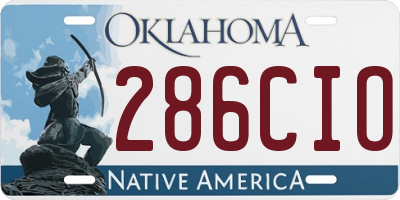 OK license plate 286CIO