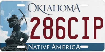 OK license plate 286CIP