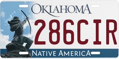 OK license plate 286CIR