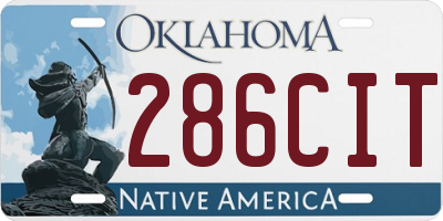 OK license plate 286CIT