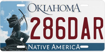 OK license plate 286DAR