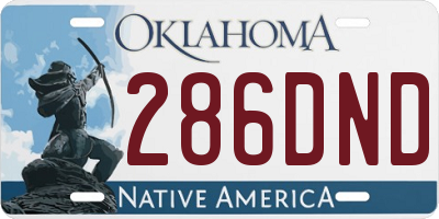 OK license plate 286DND