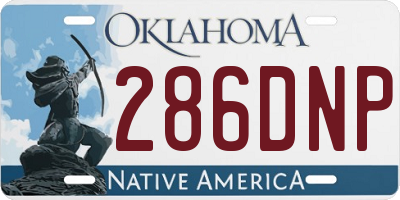 OK license plate 286DNP