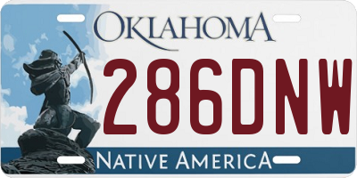 OK license plate 286DNW