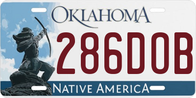 OK license plate 286DOB