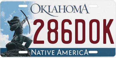OK license plate 286DOK