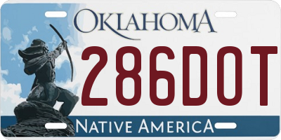 OK license plate 286DOT