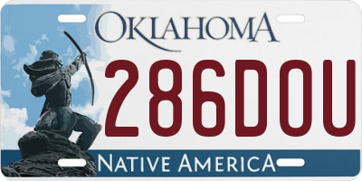 OK license plate 286DOU