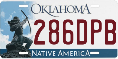 OK license plate 286DPB