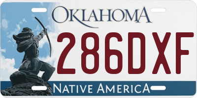 OK license plate 286DXF
