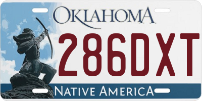 OK license plate 286DXT