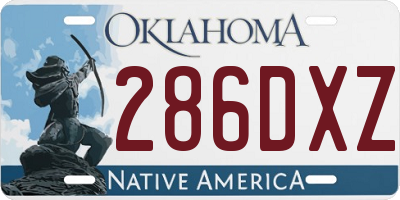 OK license plate 286DXZ