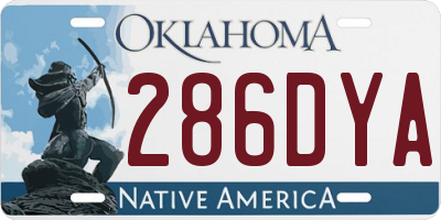 OK license plate 286DYA