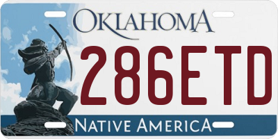OK license plate 286ETD