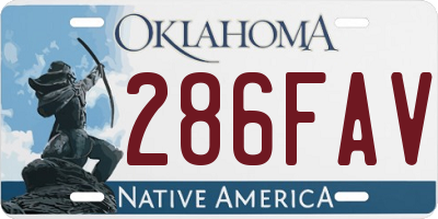 OK license plate 286FAV