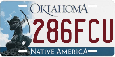 OK license plate 286FCU