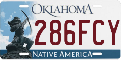 OK license plate 286FCY
