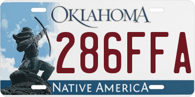 OK license plate 286FFA