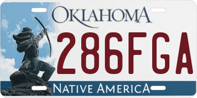 OK license plate 286FGA