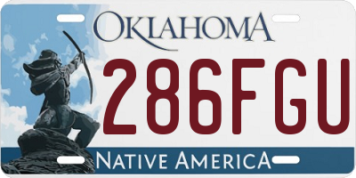 OK license plate 286FGU
