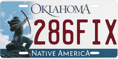 OK license plate 286FIX