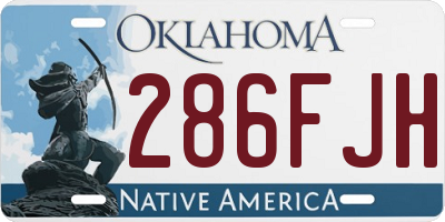OK license plate 286FJH