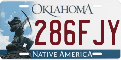OK license plate 286FJY