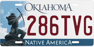 OK license plate 286TVG