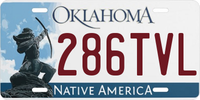OK license plate 286TVL