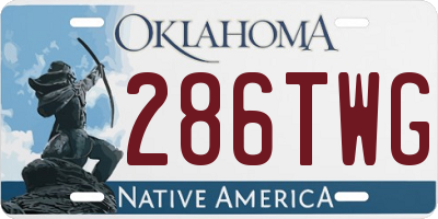 OK license plate 286TWG