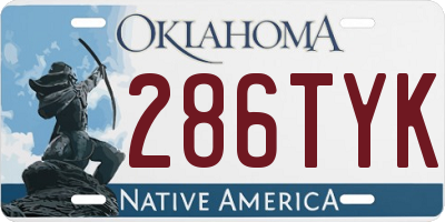 OK license plate 286TYK