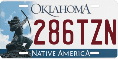 OK license plate 286TZN