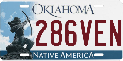 OK license plate 286VEN