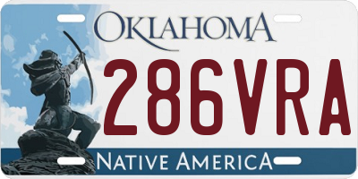 OK license plate 286VRA