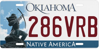 OK license plate 286VRB