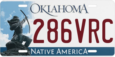 OK license plate 286VRC
