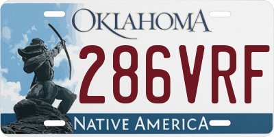 OK license plate 286VRF