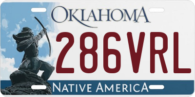 OK license plate 286VRL