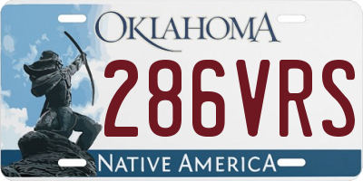 OK license plate 286VRS