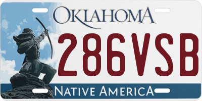 OK license plate 286VSB
