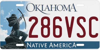 OK license plate 286VSC