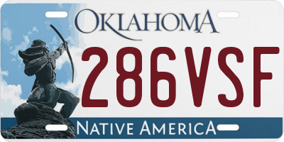 OK license plate 286VSF
