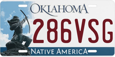 OK license plate 286VSG