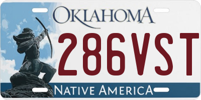 OK license plate 286VST